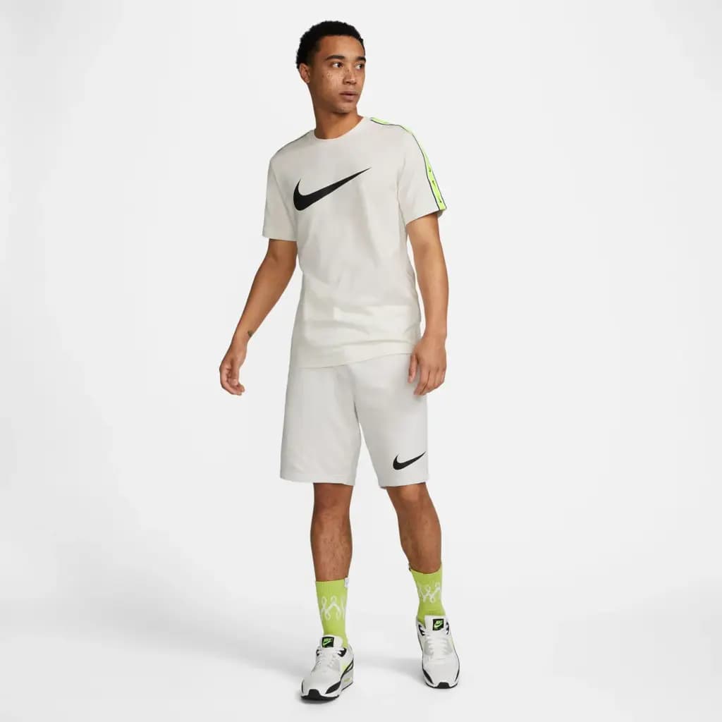 NIKE REPEAT FLC SHORT - SUMMIT WHITE/VOLT — (fj5317-121)
