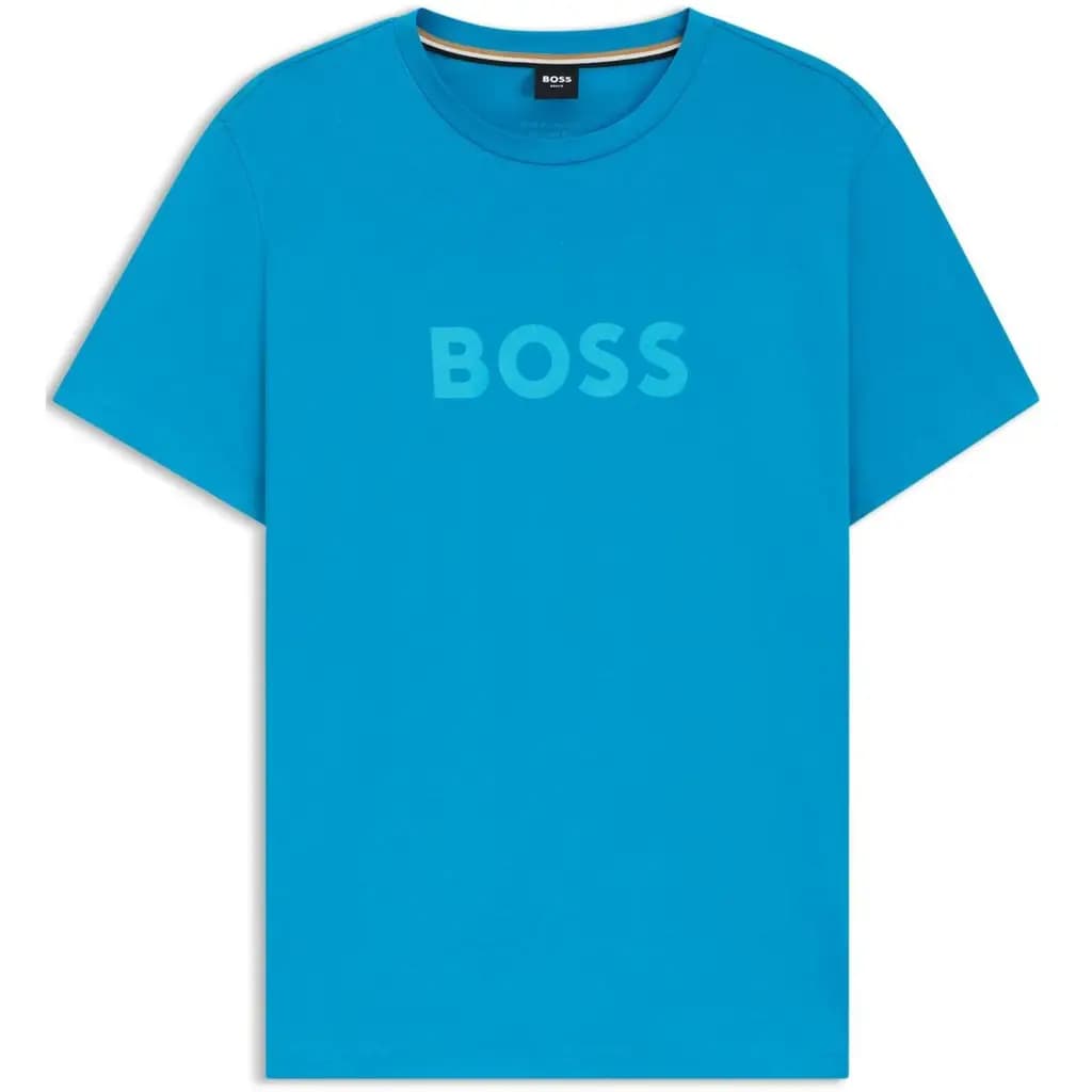 HUGO BOSS LARGE CHEST LOGO TEE - TURQUOISE/AQUA — (50491706-443)