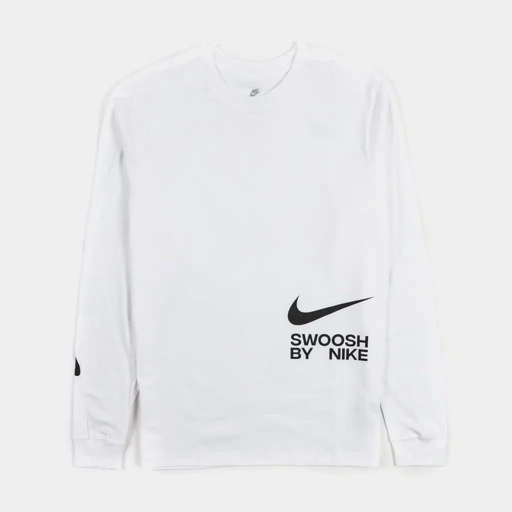 NIKE BIG SWSH LS TEE - WHITE