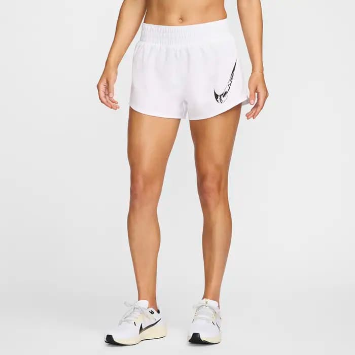 NIKE W ONE SWSH MR SHORT - WHITE/BLACK