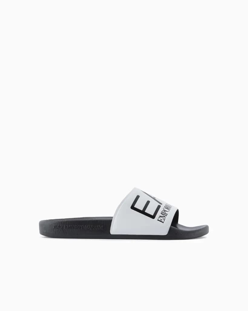 EA7 VIS SLIDE - WHITE/BLACK/BLACK — (xcc22-xcp001-q737)