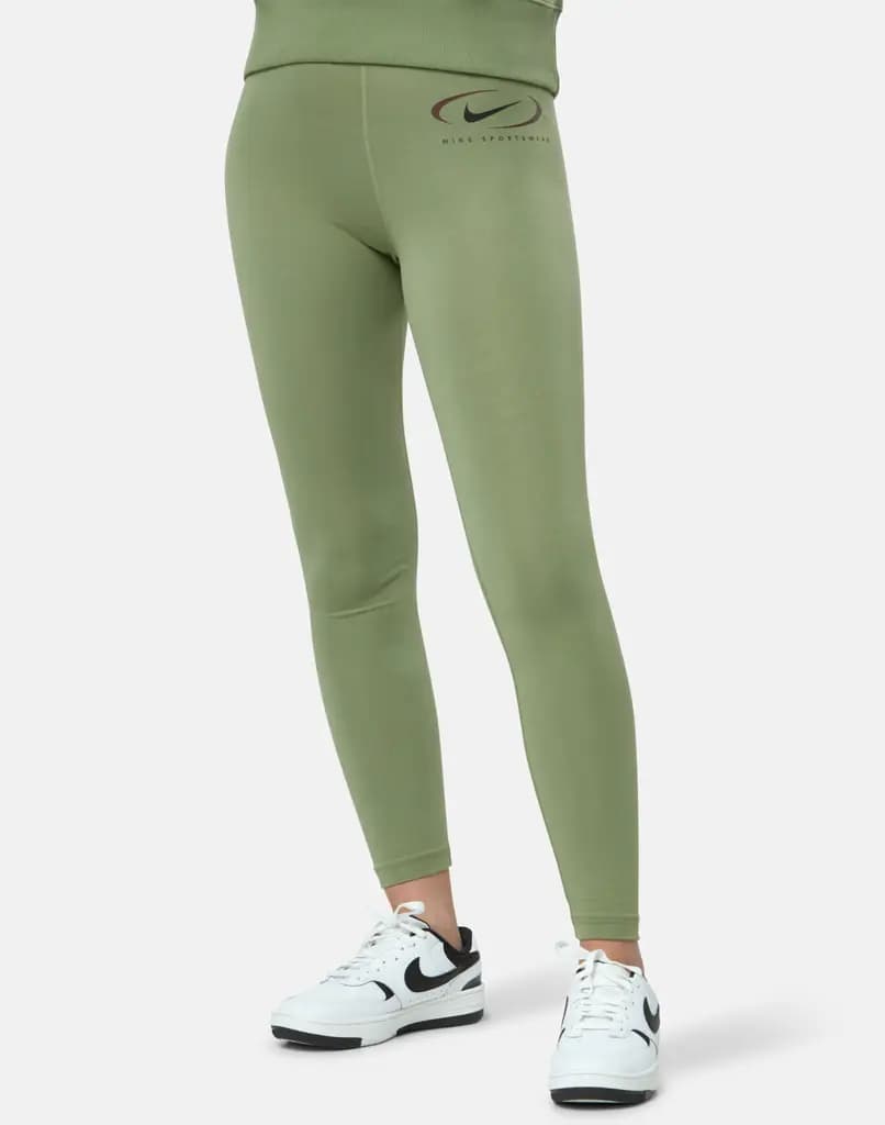 NIKE W GEL SWOOSH SW LEGGING - OIL GREEN — (fn7699-386)