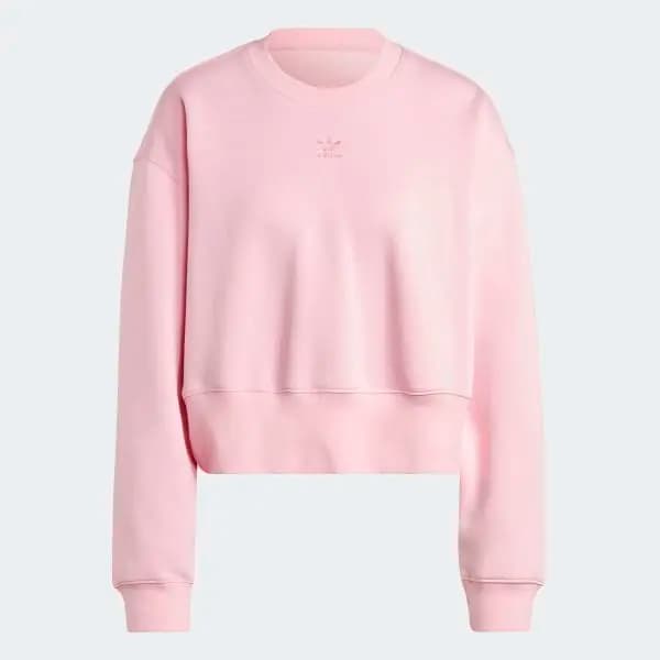 ADIDAS ORIGINALS W ESSENTIAL RELAXED SHORT SWEATSHIRT - TRUE PINK