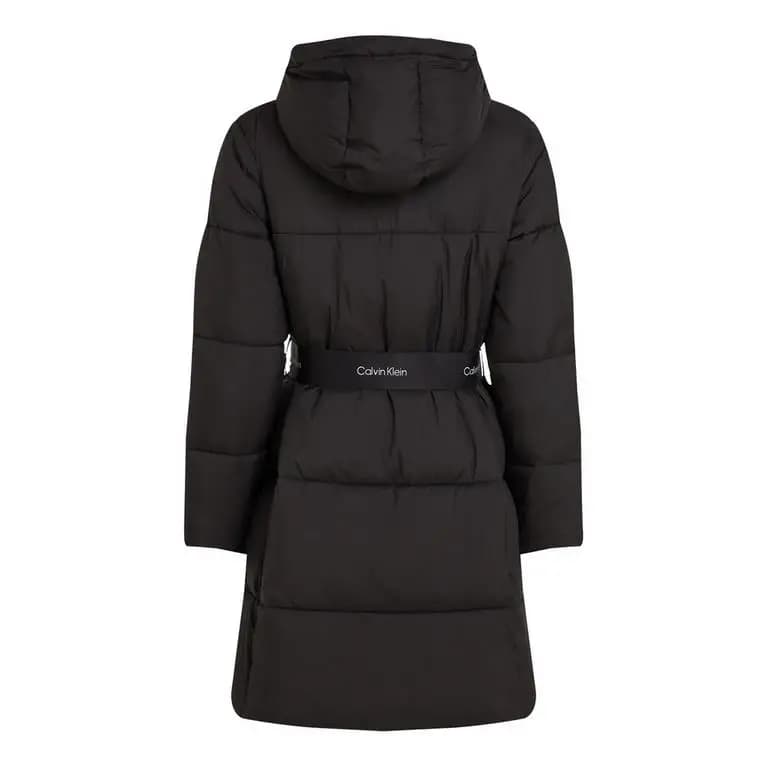 CALVIN KLEIN JEANS W LOGO BELT SHORT PUFFER - CK BLACK — (j20j221896beh)
