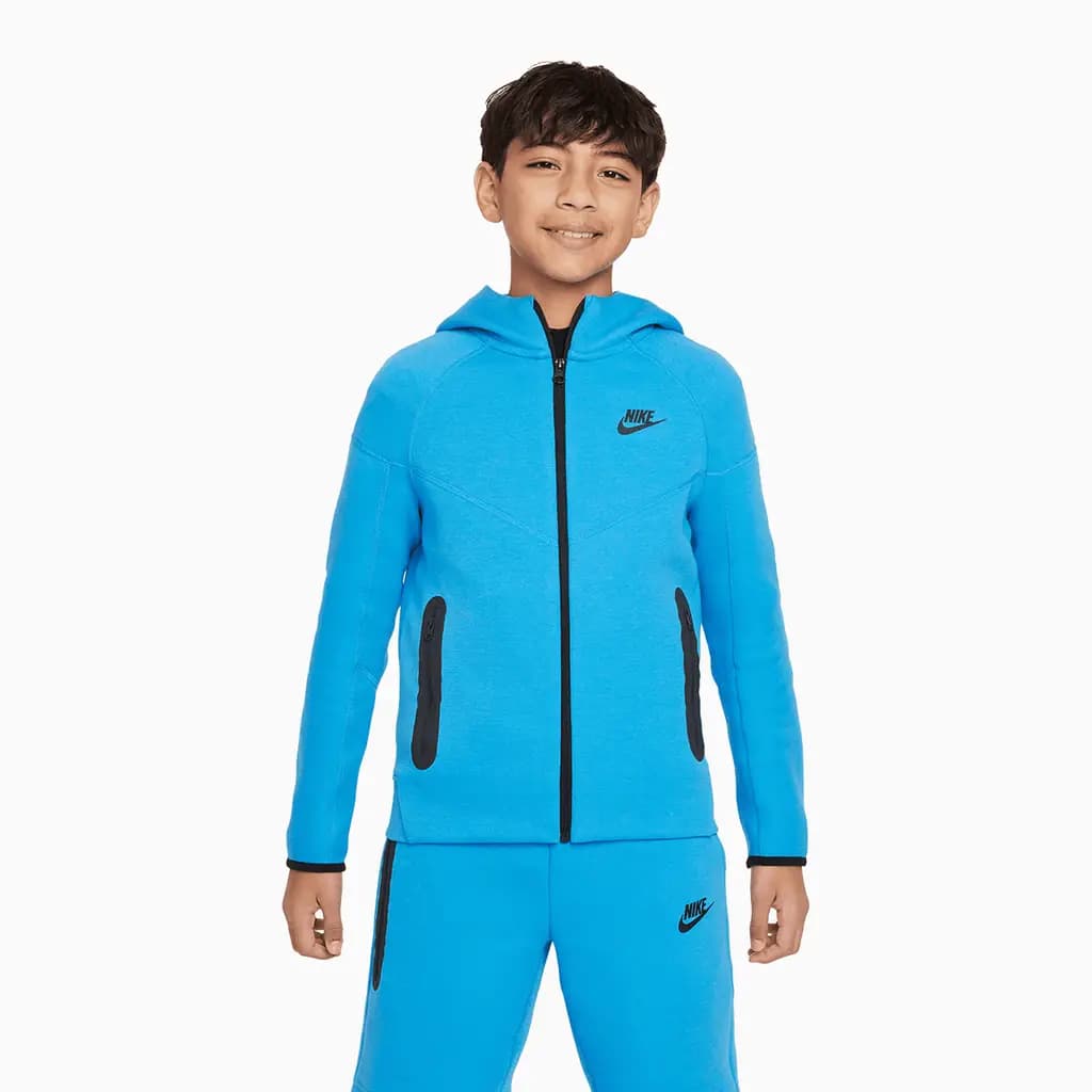 NIKE TECH FLZ FZ HOOD - LT PHOTO BLUE