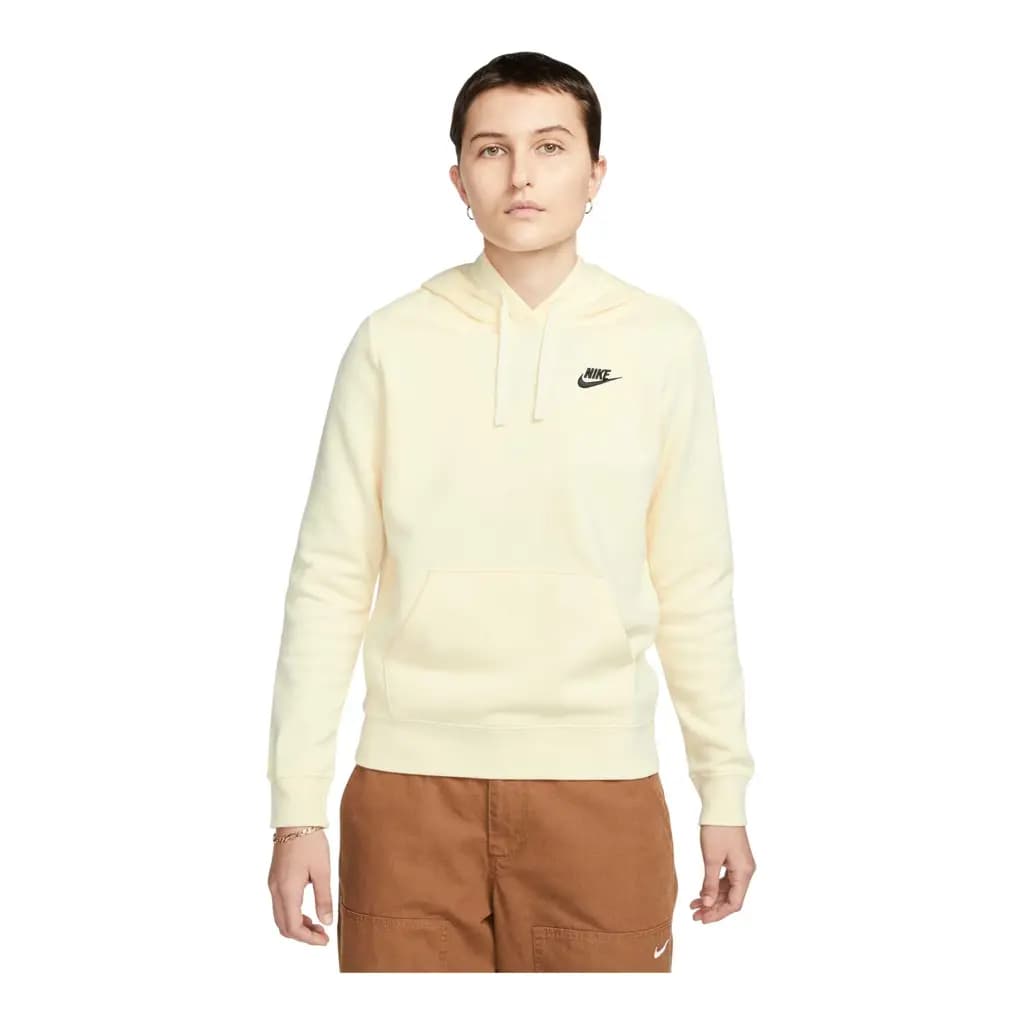 NIKE W CLUB FLC HOOD - COCONUT MILK