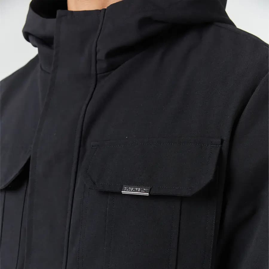 CLOSURE LONDON RIPSTOP PANELLED TECH JACKET - BLACK — (clj-3142black)