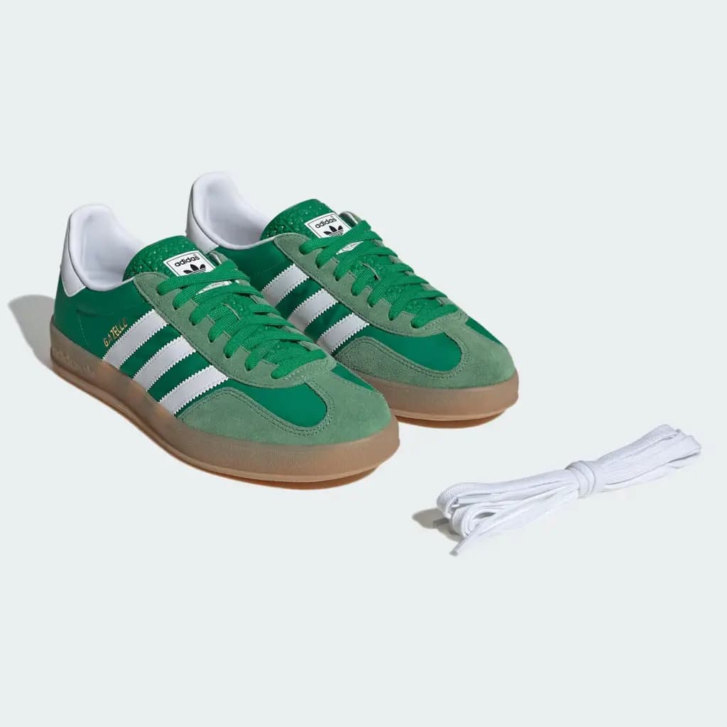 ADIDAS ORIGINALS GAZELLE INDOOR - green/ftwr white/hazy green — (IE6605)