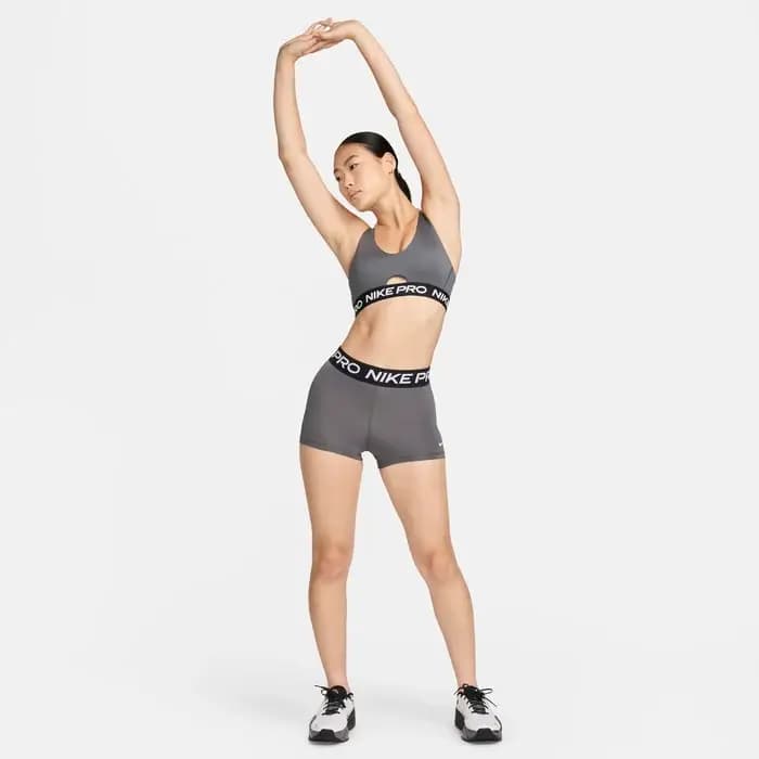 NIKE W NP INDY PLUNGE BRA SW - IRON GREY/WHITE — (hf5961-068)