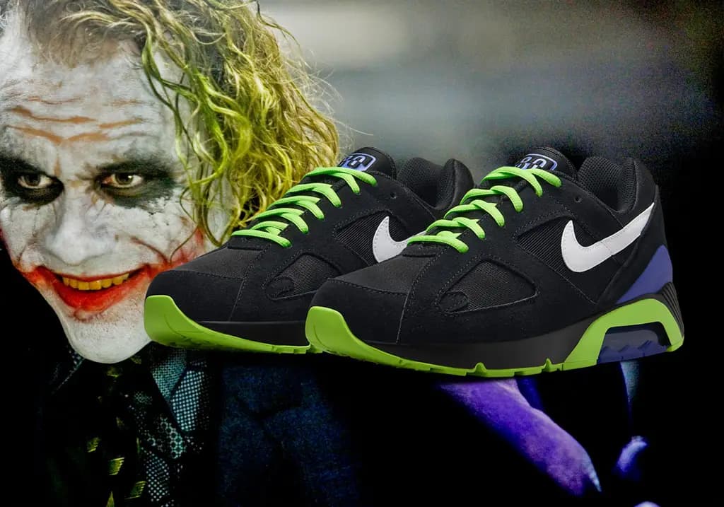 NIKE AIR 180 QS BEETLEJUICE TRAINERS - BLACK/WHITE/ACTION GREEN
