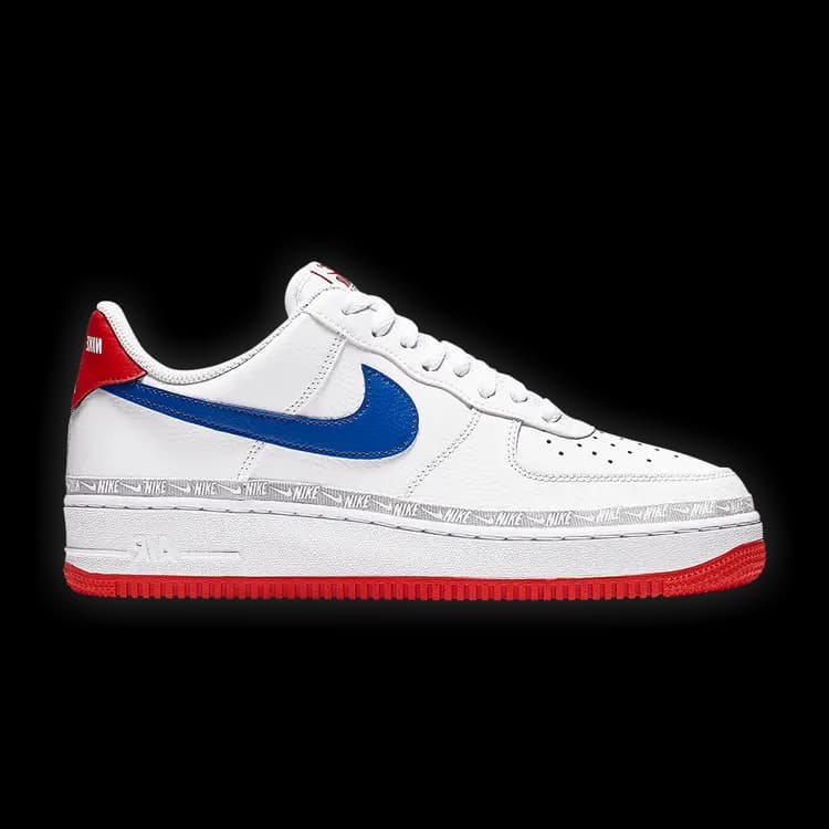 NIKE AF1 TAPE LT WHT/BLU/RED - White / Game Royal / Habanero Red