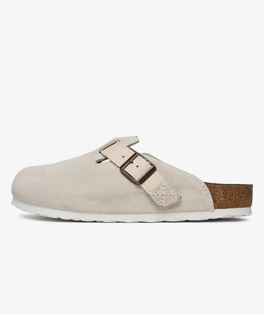 BIRKENSTOCK JESSE LEYVA BOSTON SUEDE CANVAS - EGGSHELL