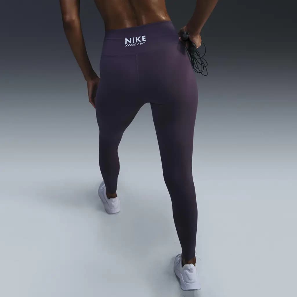 NIKE W NK ONE DF HR TGHT GLS - DARK RAISIN