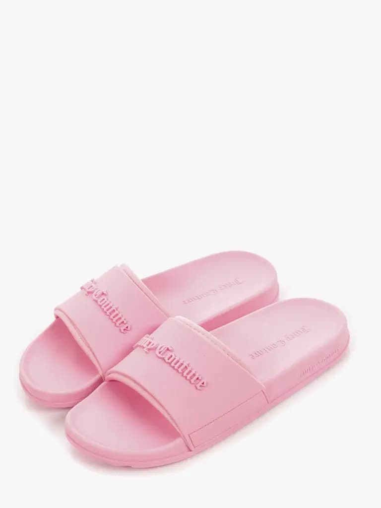 JUICY COUTURE BREANNA EMBOSSED SLIDE - CHERRY BLOSSOM