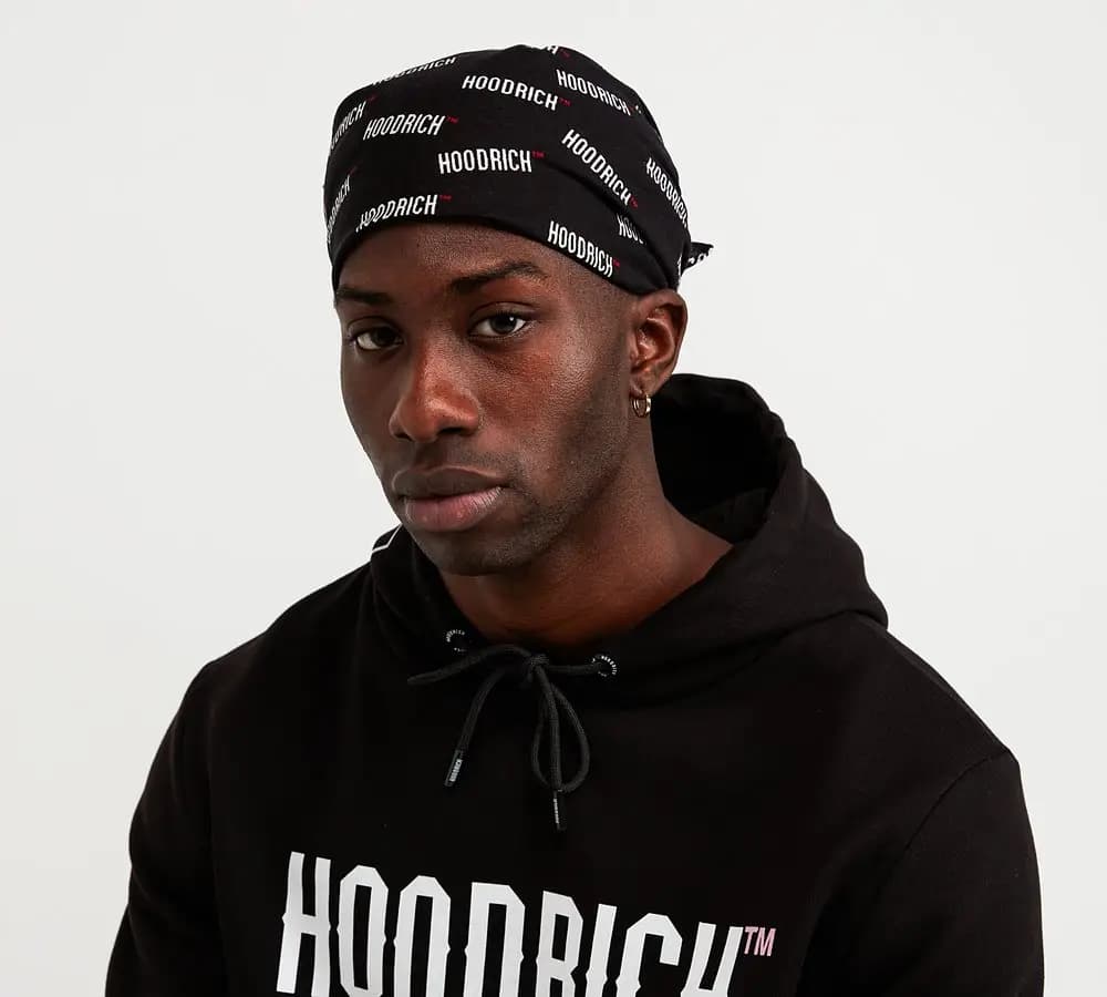 Hoodrich HOOD RICH OG REPRO BANDANA - BLACK/WHITE — (hr-2022-0065)