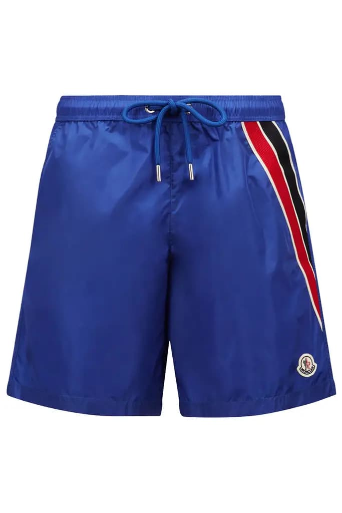 MONCLER TRICOL STRIPE SWIM SHORT - BLUE — (2c00006-53326-739)