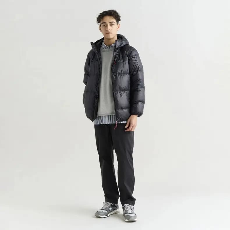 NANGA MOUNTAIN LODGE DOWN HOODIE JACKET - BLK — (nw2441-1a802-a-blk)