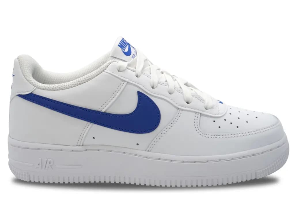 NIKE JNR AIR FORCE 1 LOW - WHITE/HYPER ROYAL — (dv7762-103)