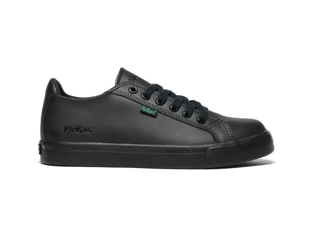 KICKERS INF TOVNI LACER LTH BLACK - BLACK — (114729)