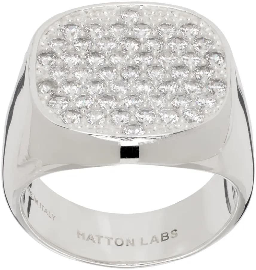 HATTON LABS LACTEA SIGNET RING - SILVER - — (hl-a3-230-01)