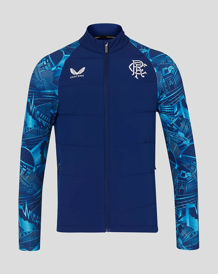 CASTORE RANGERS STADIUM PRINT HYBRID JACKET - BLUE DEPTHS