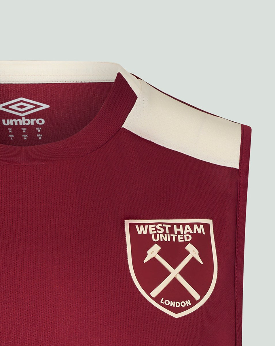 UMBRO WEST HAM 25/26 PRO TRAINING SLEEVELESS TEE - RHODODENDRON / ECRU
