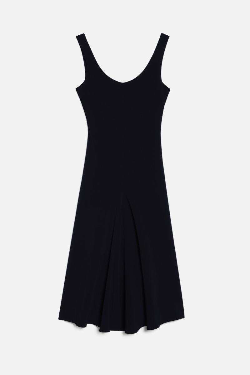AMI PARIS DRESS WITH GODETS - BLACK