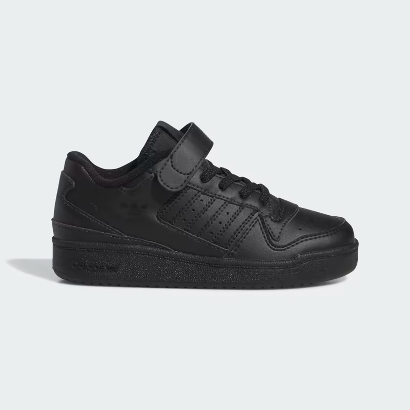 ADIDAS CHILDS FORUM LOW C TRAINERS CBLACK/CBL
