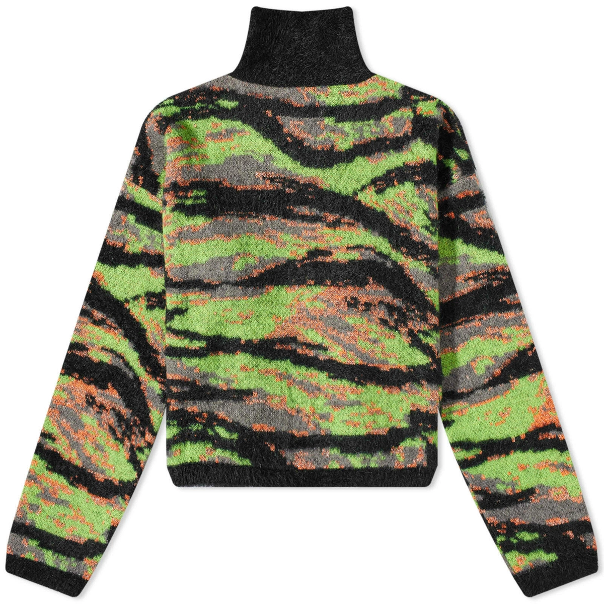 ERL TIGER RAVE KNITTED QZ SWEATER  - GREEN