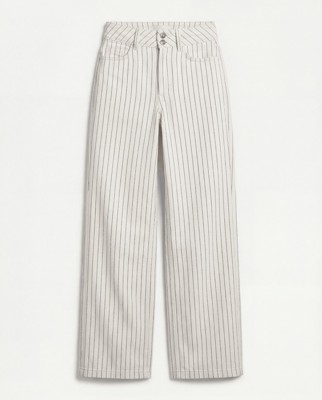 HERA WOMENS WIDE LEG JEAN - ECRU/ BLACK STRIPE