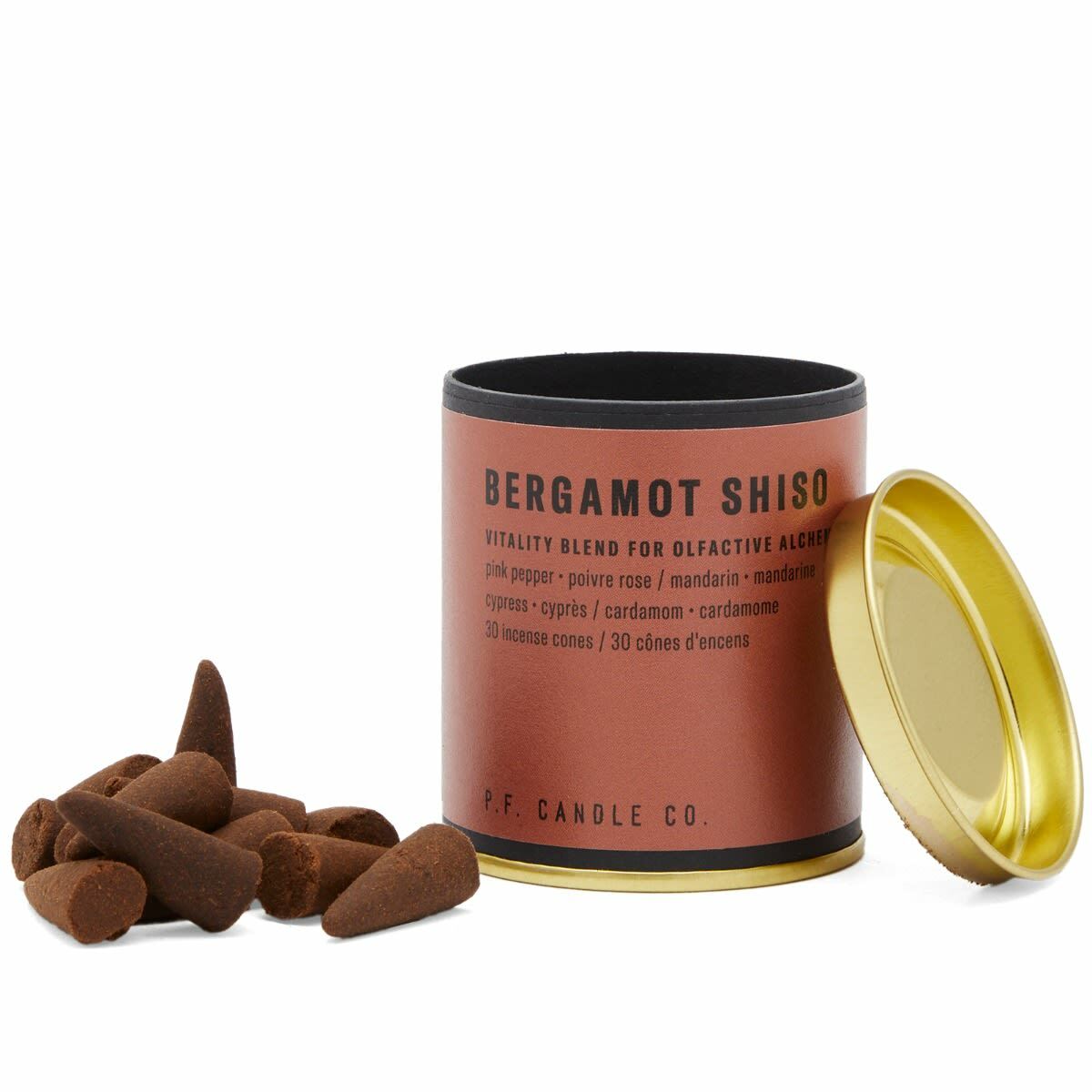 P.F. CANDLE CO BERGAMOT SHISO INCENSE CONES - BROWN