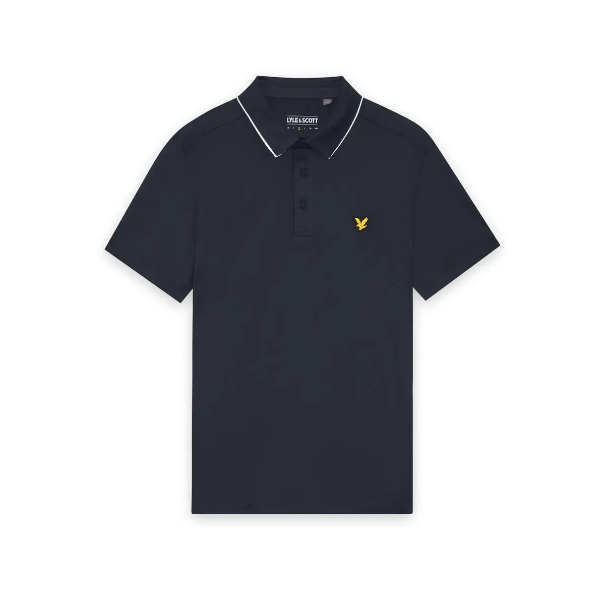 LYLE & SCOTT GOLF CONTRAST COLLAR POLO - DARK NAVY