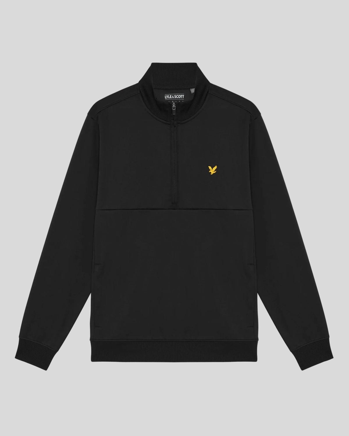 LYLE & SCOTT GOLF HALF ZIP WINDJAMMER MIDLAYER - JET BLACK