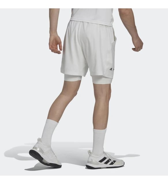 ADIDAS MENS LONDON 2-IN-1 TENNIS SHORT