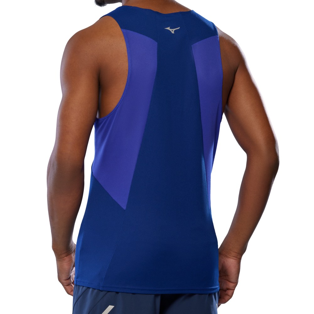 MIZUNO MENS DRYAEROFLOW TANK - REFLEX BLUE