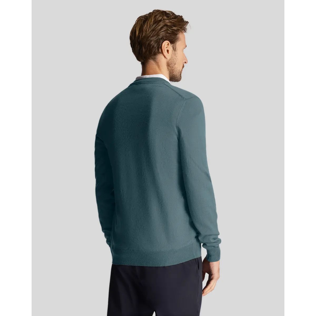 LYLE & SCOTT GOLF V NECK PULLOVER - IRON BLUE