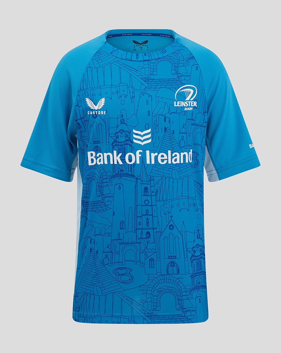 CASTORE LEINSTER MATCHDAY SHORT SLEEVE TEE JUNIOR - MED BLUE/ CERULEAN