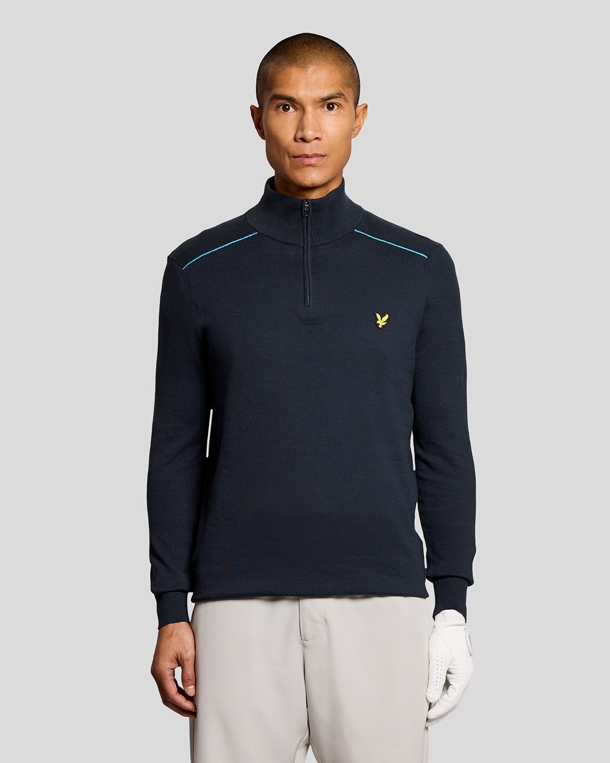 LYLE & SCOTT GOLF TIPPED QUARTER ZIP JUMPER - DARK NAVY