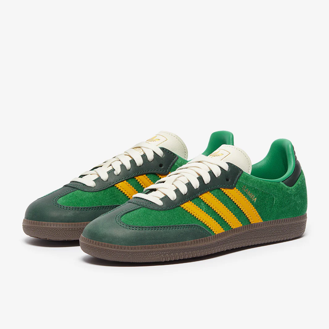 ADIDAS ORIGINALS SAMBA OG W TRAINERS - COURT GREEN/PRELOVED YELLOW/COLLEGIATE GREEN