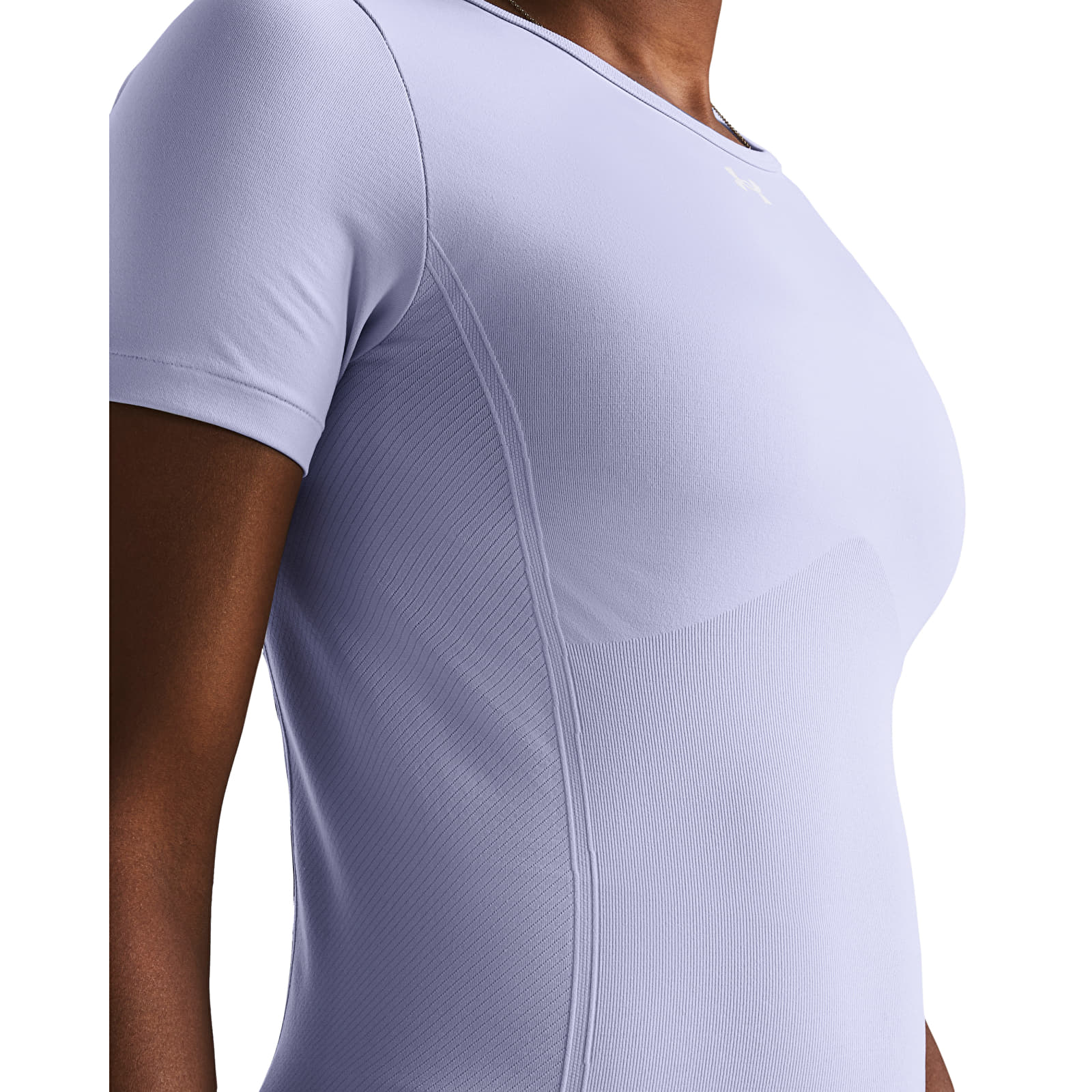 UNDER ARMOUR W SEAMLESS TEE - Celeste / White
