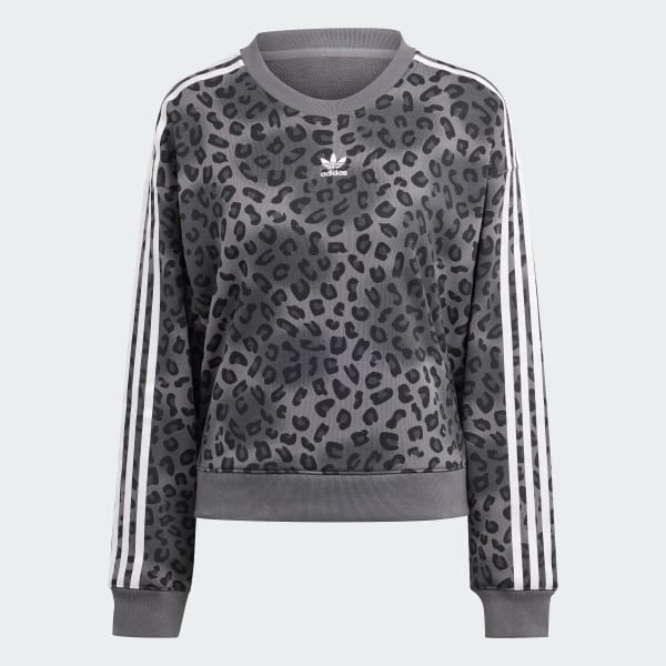 ADIDAS ORIGINALS LEOPARD PRINT CREW SWEAT   GREFIV