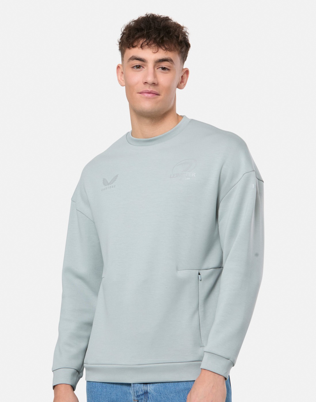 CASTORE LEINSTER TRAVEL CREW SWEAT - GREY MARL