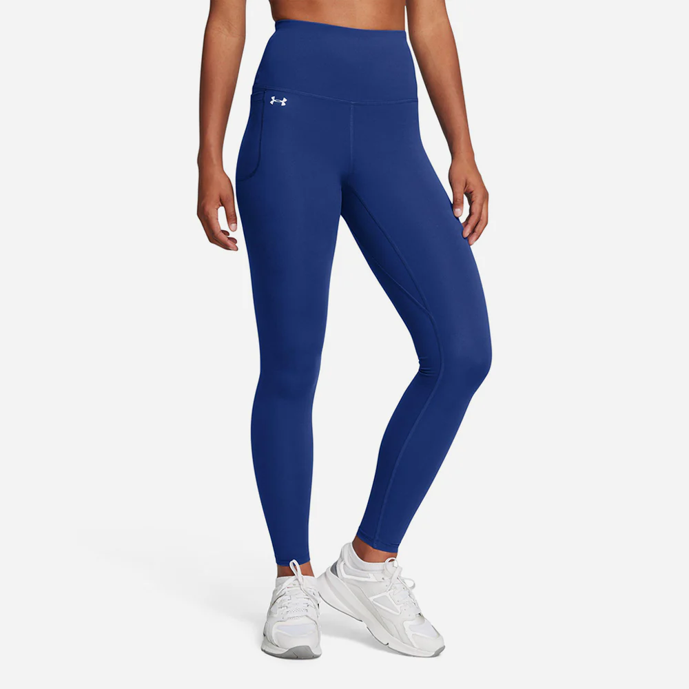 UNDER ARMOUR MOTION HIGH RISE LEGGING - Tech Blue / White