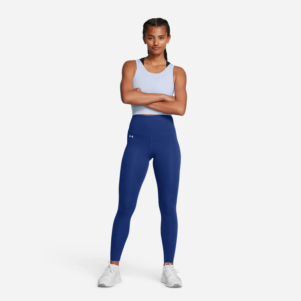 UNDER ARMOUR MOTION HIGH RISE LEGGING - Tech Blue / White