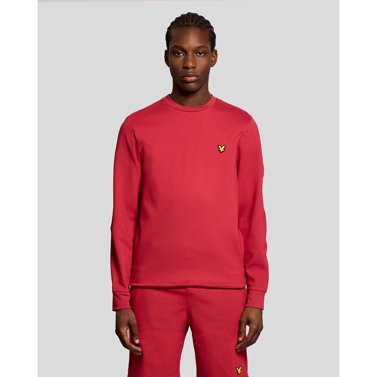 LYLE & SCOTT CREW NECK FLY FLEECE - GARNET