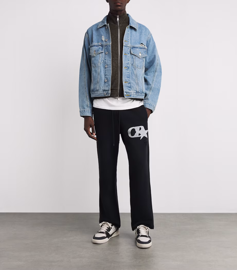COLE BUXTON DISTRESSED DENIM JACKET - BLUE