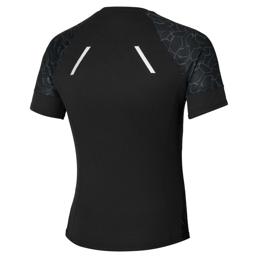 MIZUNO MENS GRAPHIC TRAIL TEE - BLACK