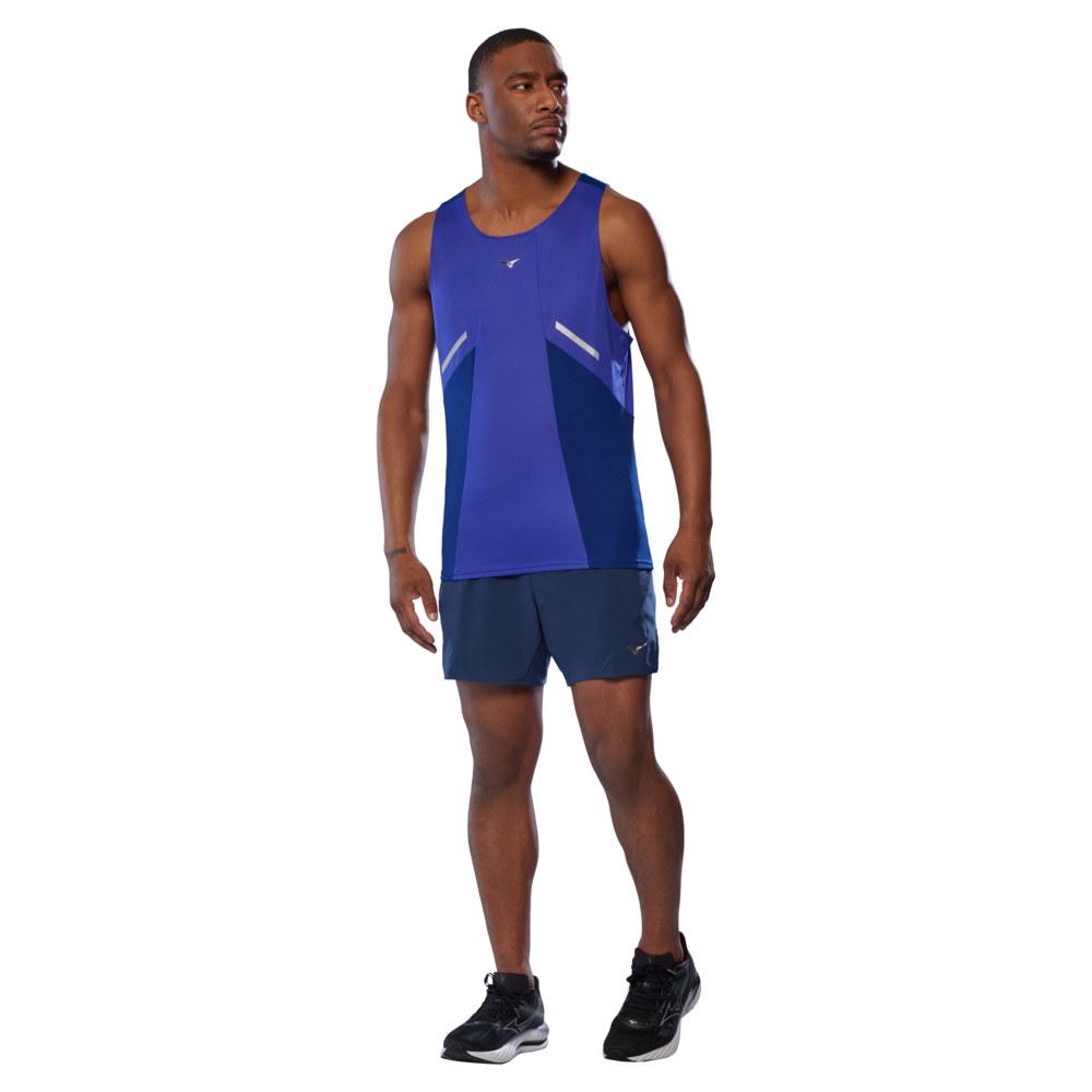 MIZUNO MENS DRYAEROFLOW TANK - REFLEX BLUE