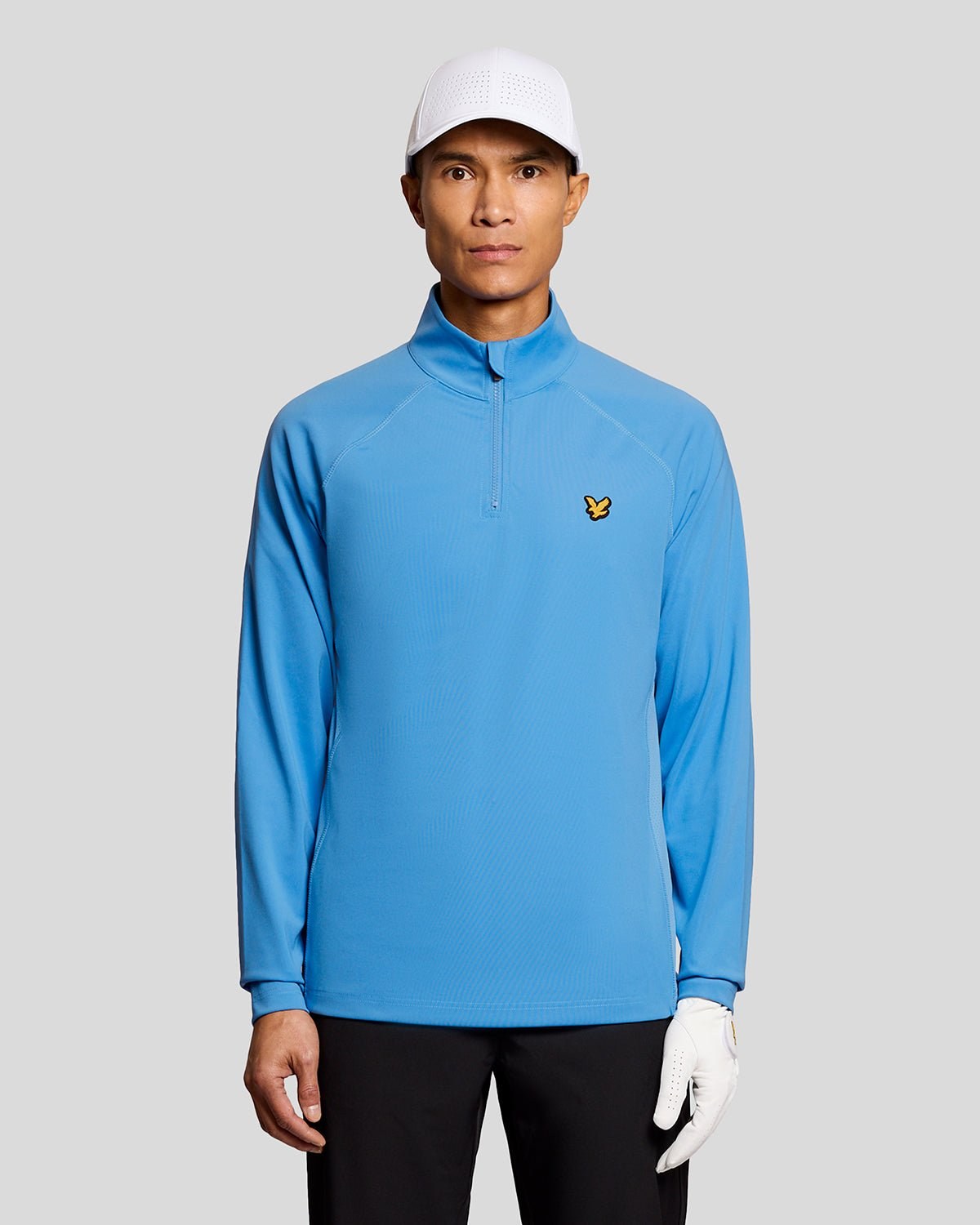 LYLE & SCOTT MESH PANELLED GOLF COURSE MIDLAYER - NITROGEN