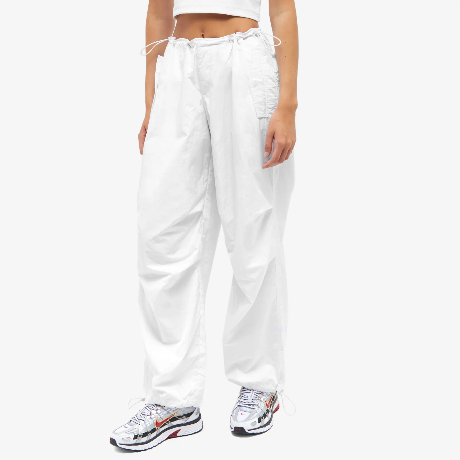 TOMMY JEANS W WOVEN BUNGIES PARACHUTE PANT - WHITE